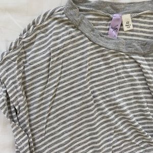 Gray Striped T Shirt Dress